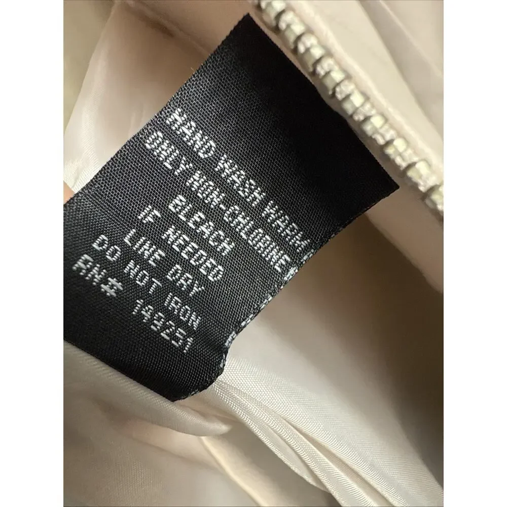 Baccini Faux Leather Jacket Women’s Small Feminine Fit Cream Off White Beige NWT - Picture 7 of 9